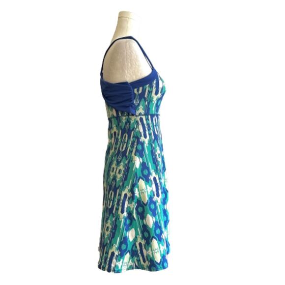 Soybu Dress Blue Green Print Strappy Twist Back Athletic Casual Stretch Size XS - Picture 6 of 10